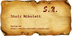 Stolz Nikolett névjegykártya